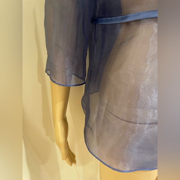 Silk organza over shirt in periwinkle - Picture 3 of 12